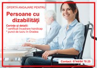Ofertă de loc de muncă pentru persoane cu dizabilități